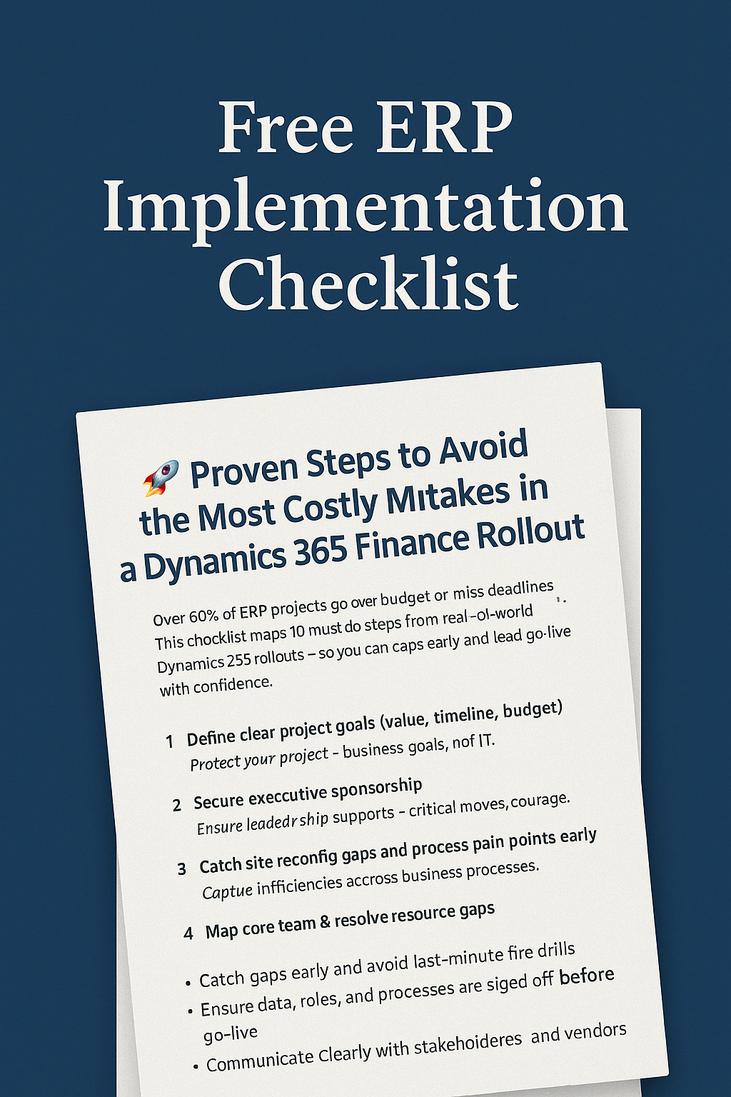Preview of the free ERP checklist